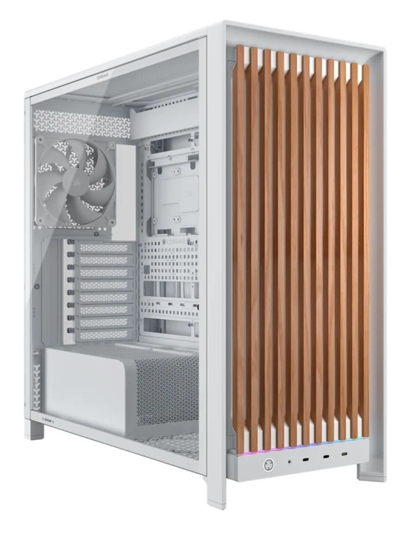 Corsair FRAME 5000D WOOD RS Midi Tower Orzech włoski, Biały