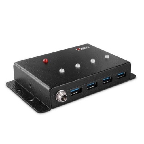 Lindy 43374 huby i koncentratory USB 3.2 Gen 1 (3.1 Gen 1) Type-B 5000 Mbit/s Czarny