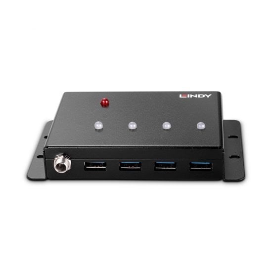 Lindy 43374 huby i koncentratory USB 3.2 Gen 1 (3.1 Gen 1) Type-B 5000 Mbit/s Czarny
