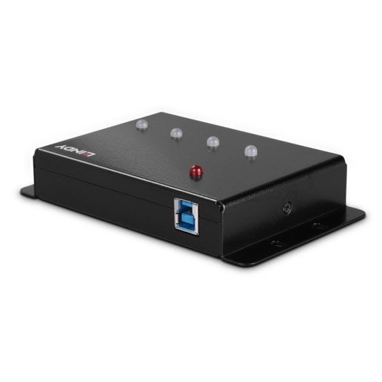 Lindy 43374 huby i koncentratory USB 3.2 Gen 1 (3.1 Gen 1) Type-B 5000 Mbit/s Czarny