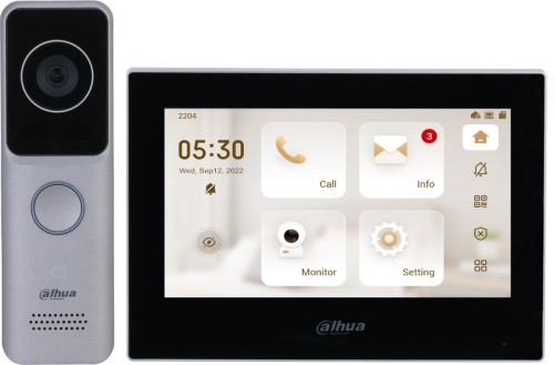 Dahua Technology KTW02 wideodomofon 2 MP 17,8 cm (7") Jasny Szary
