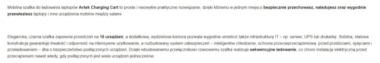 AVTEK SZAFKA DO ŁADOWANIA LAPTOPÓW CHARGING CART 16