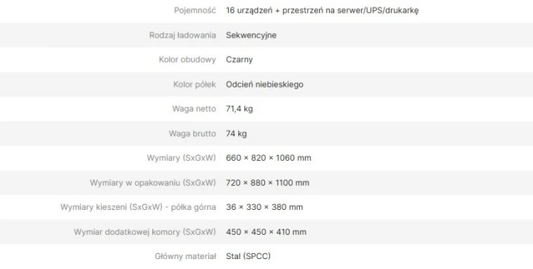 AVTEK SZAFKA DO ŁADOWANIA LAPTOPÓW CHARGING CART 16
