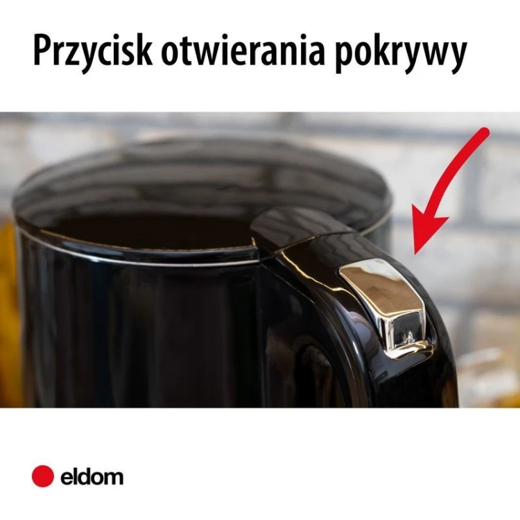 ELDOM CZAJNIK BEZPRZEWODOWY Z REGULACJĄ TEMPERATURY C540 JETTY 1,7 L 2200W CZARNY