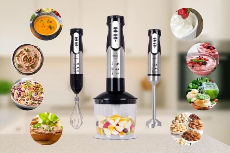 ELDOM BLENDER WIELOFUNKCYJNY BL250 VEXI 800W CZARNO-SREBRNY METALOWA KOŃCÓWKA DO ROZDRABNIANIA, POJEMNIK Z NOŻEM SIEKAJĄCYM O