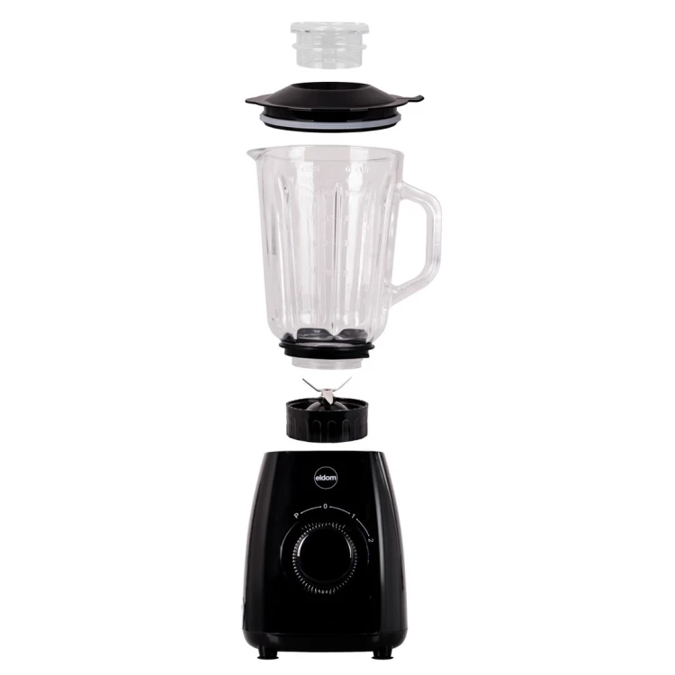 ELDOM BLENDER KIELICHOWY BK6 NOXAR 100W CZARNY 22000 OBR/NIN KIELICH 1,8 L ZE SZKŁA HARTOWANEGO DWA POZIOMY RĘDKOŚCI + PULSE
