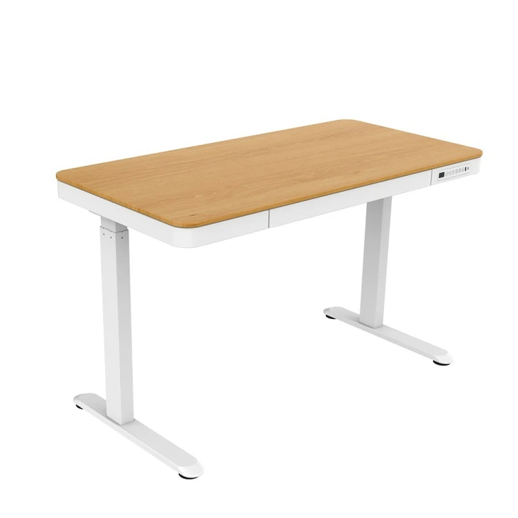 Activejet Biurko z elektryczną regulacją wysokości ET119S  biały/dąb. Wymiar blatu 120x60 cm.