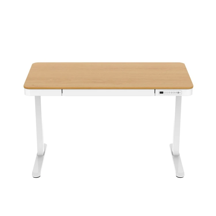 Activejet Biurko z elektryczną regulacją wysokości ET119S  biały/dąb. Wymiar blatu 120x60 cm.