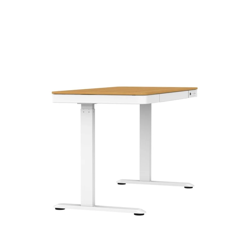 Activejet Biurko z elektryczną regulacją wysokości ET119S  biały/dąb. Wymiar blatu 120x60 cm.