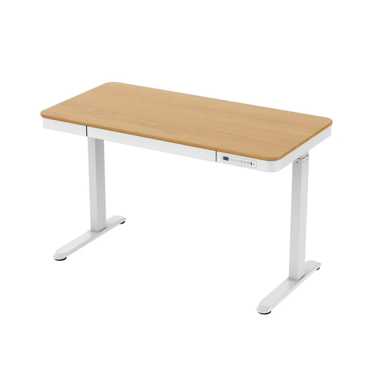 Activejet Biurko z elektryczną regulacją wysokości ET119S  biały/dąb. Wymiar blatu 120x60 cm.