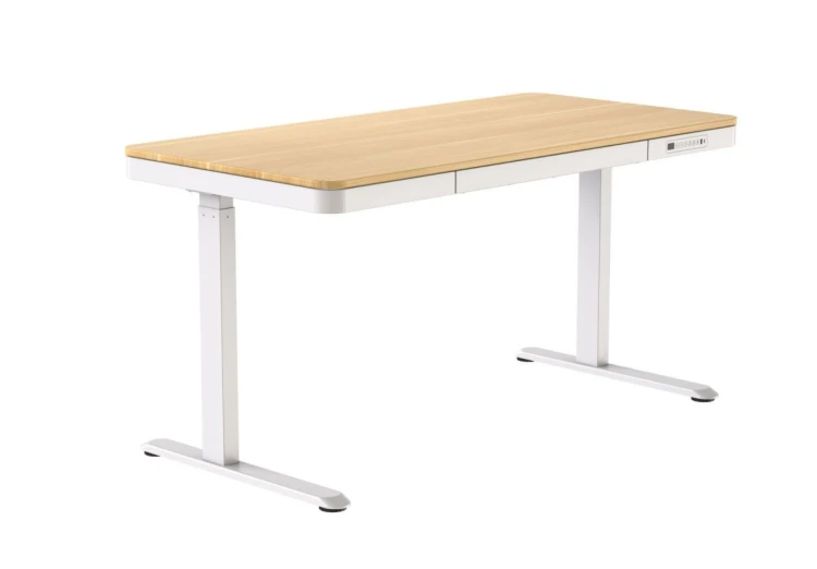 Activejet Biurko z elektryczną regulacją wysokości ET119S  biały/dąb. Wymiar blatu 120x60 cm.
