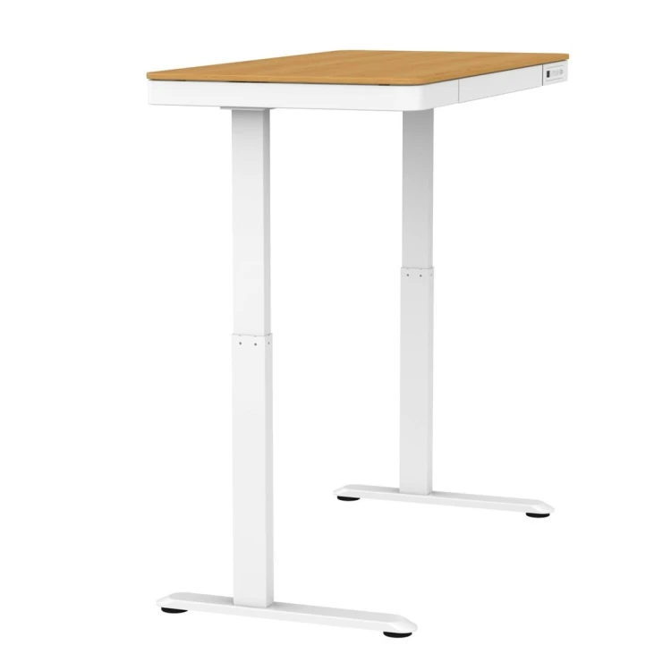 Activejet Biurko z elektryczną regulacją wysokości ET119S  biały/dąb. Wymiar blatu 120x60 cm.