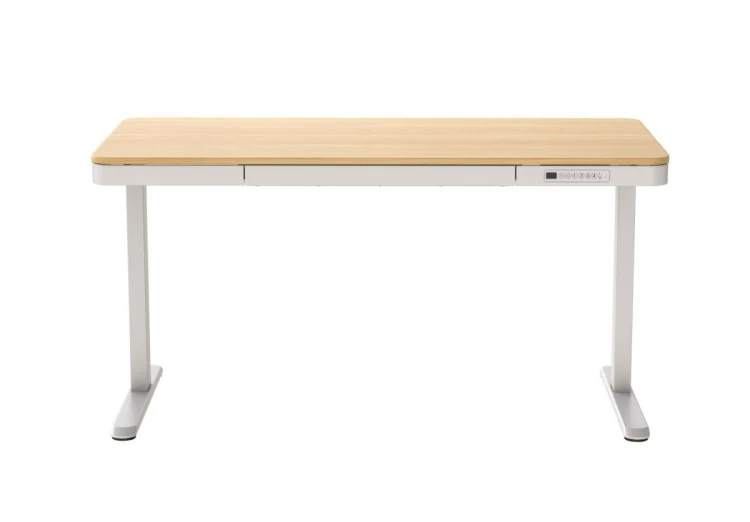 Activejet Biurko z elektryczną regulacją wysokości ET119S  biały/dąb. Wymiar blatu 120x60 cm.