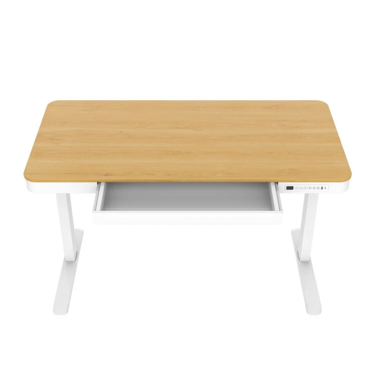Activejet Biurko z elektryczną regulacją wysokości ET119S  biały/dąb. Wymiar blatu 120x60 cm.