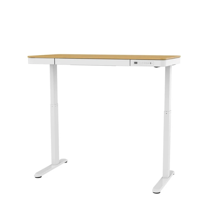 Activejet Biurko z elektryczną regulacją wysokości ET119S  biały/dąb. Wymiar blatu 120x60 cm.
