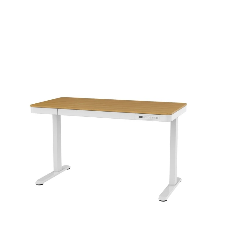 Activejet Biurko z elektryczną regulacją wysokości ET119S  biały/dąb. Wymiar blatu 120x60 cm.