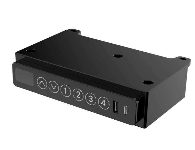 Activejet Biurko z elektryczną regulacją wysokości ET119S czarny/orzech.. Wymiar blatu  120x60 cm.