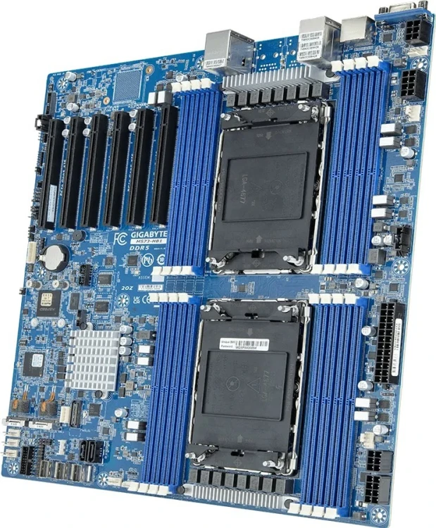 Płyta główna Gigabyte MS73-HB1 2x LGA4677 Intel Xeon Scalable 4/5gen C741 (16x DIMM, 3x SlimSAS (12x SATA), 2xM.2, 2x1Gbe, IPMI, E-ATX)