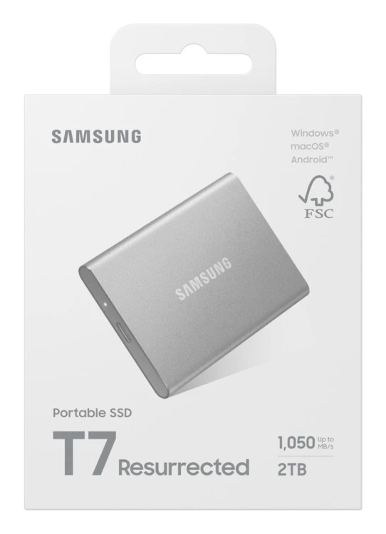 Dysk zewnętrzny SSD Samsung T7 Resurrected 2TB Srebrny