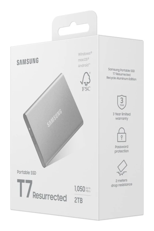 Dysk zewnętrzny SSD Samsung T7 Resurrected 2TB Srebrny