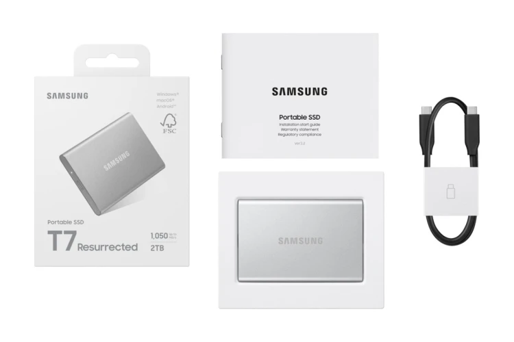 Dysk zewnętrzny SSD Samsung T7 Resurrected 2TB Srebrny