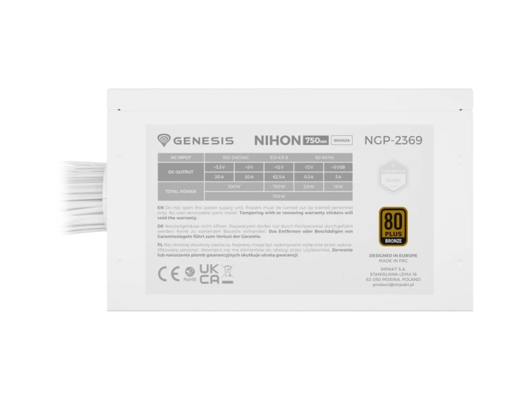 GENESIS ZASILACZ NIHON 750W 80+ BRONZE ATX 3.1