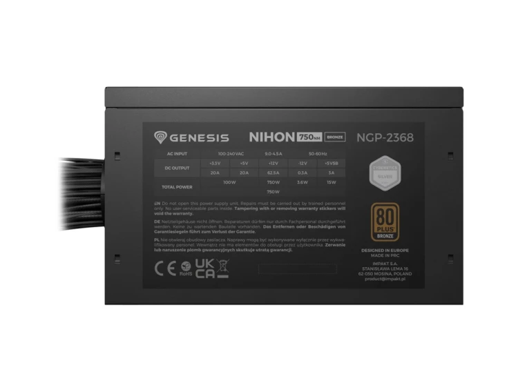 GENESIS ZASILACZ NIHON 750W 80+ BRONZE ATX 3.1