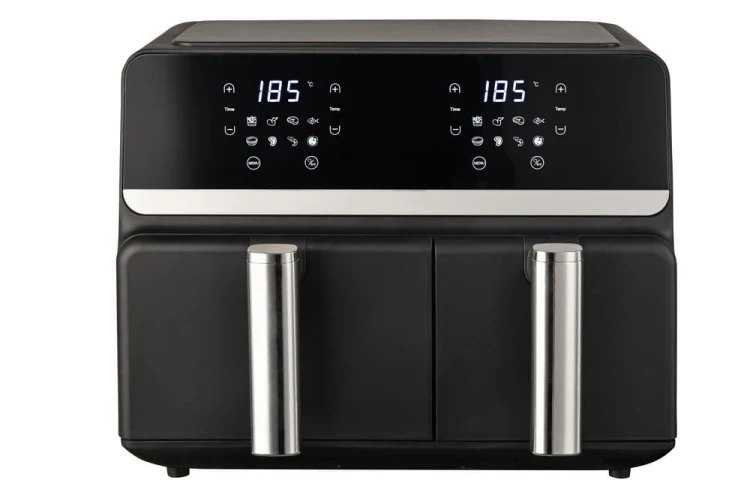ELDOM FRYTOWNICA BEZTŁUSZCZOWA FR200 9 L,2200W, DWIE NIEZALEŻNE SZUFLADY,8 PROGRAMÓW, WYŚWIETLACZ LED, TEMP. 80°C–200°C