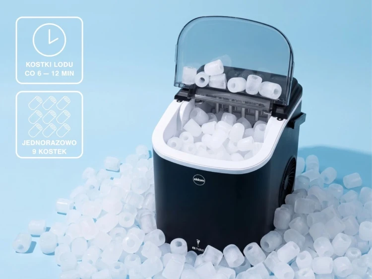 ELDOM KOSTKARKA DO LODU KS230 ICELIA 165W, CZARNA, 12 KG LODU/24H; JEDNORAZOWO 9 KOSTEK LODU CO 6 – 12 MIN
