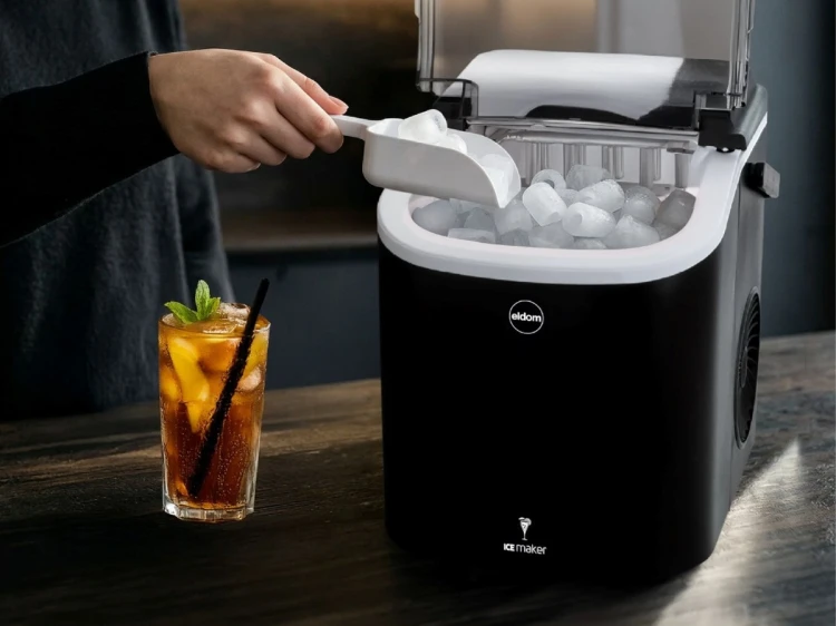 ELDOM KOSTKARKA DO LODU KS230 ICELIA 165W, CZARNA, 12 KG LODU/24H; JEDNORAZOWO 9 KOSTEK LODU CO 6 – 12 MIN