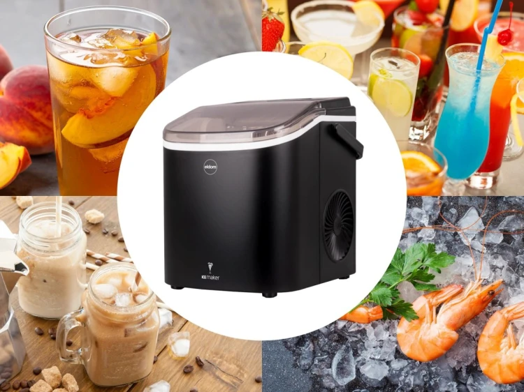 ELDOM KOSTKARKA DO LODU KS230 ICELIA 165W, CZARNA, 12 KG LODU/24H; JEDNORAZOWO 9 KOSTEK LODU CO 6 – 12 MIN