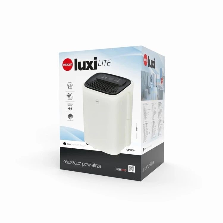 ELDOM OSUSZACZ POWIETRZA OP1130 POJEMNOŚĆ 2.3 L, PRZEPŁYW POWIETRZA 100M /H, WYDAJNOŚĆ 10 L/24H(30°C, RH80%)