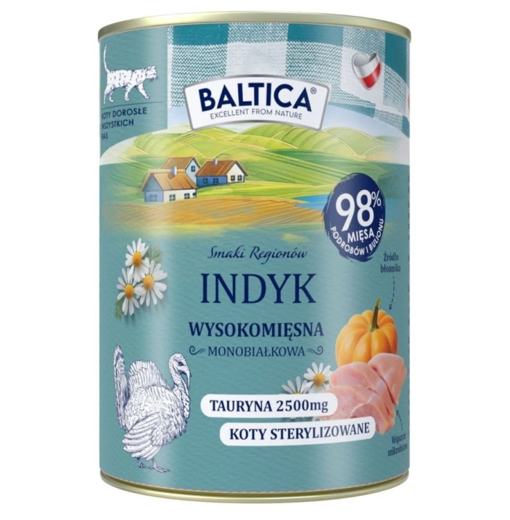 BALTICA SR Kot dorosły Indyk karma mokra 400g