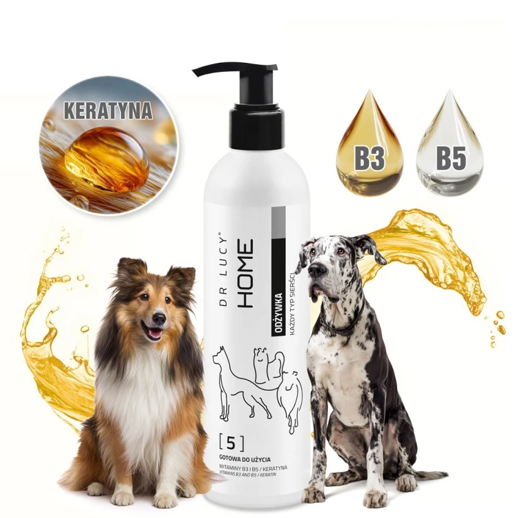 Odżywka z witaminami dla psów o każdym rodzaju sierści/włosa Dr Lucy Home 5 - 250 ml