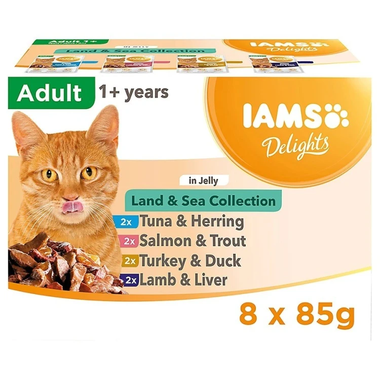 IAMS Delights Land & Sea Collection in Jelly 8x85g