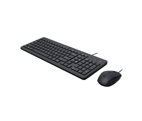 Zestaw klawiatura + mysz HP 150 Wired Mouse and Keyboard przewodowe czarne Niemiecki układ klawiszy 240J7AA#ABD