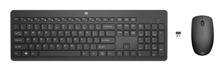 Zestaw klawiatura + mysz HP 230 Wireless Mouse and Keyboard Combo bezprzewodowe czarne Niemiecki układ klawiszy QWERTZ 18H24AA#ABD