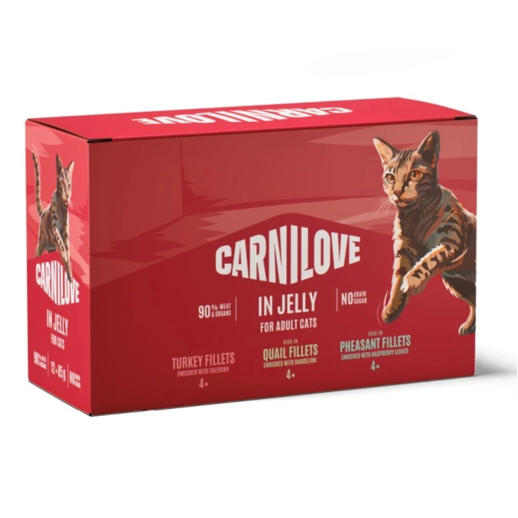 CARNILOVE CAT POUCH JELLY MULTIPACK 12X85g