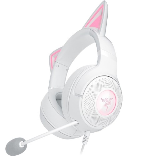 Zestaw słuchawkowy Razer Kraken Kitty V2 przewodowe nauszne z mikrofonem i redukcją szumów biały