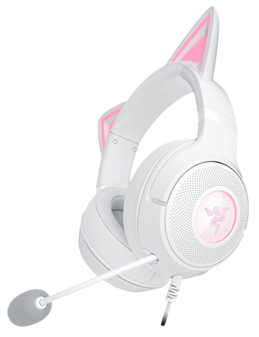 Zestaw słuchawkowy Razer Kraken Kitty V2 przewodowe nauszne z mikrofonem i redukcją szumów biały
