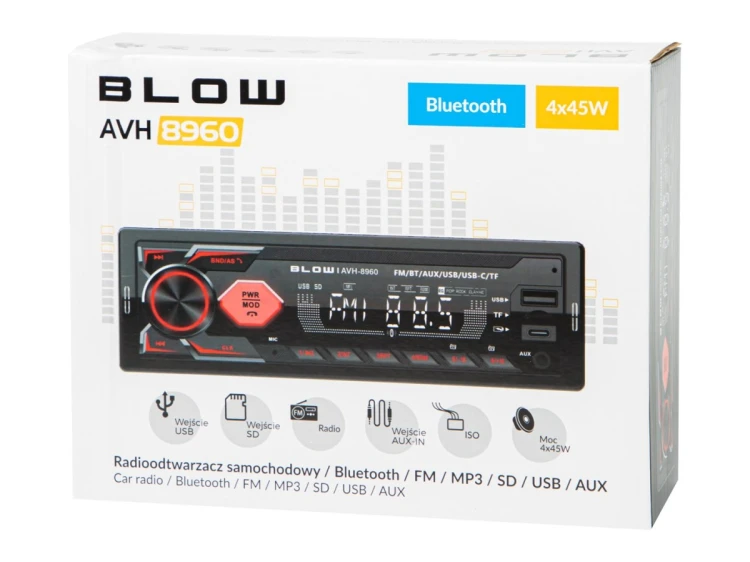 Radio BLOW AVH-8960 RDS MP3/USB/micro SD/BLUETOOTH + USB-C
