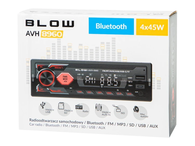 Radio BLOW AVH-8960 RDS MP3/USB/micro SD/BLUETOOTH + USB-C