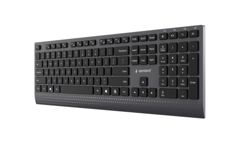 GEMBIRD KLAWIATURA SLIM PRZEWODOWA MULTIMEDIALNA CZARNA, USB-C, UKŁAD US