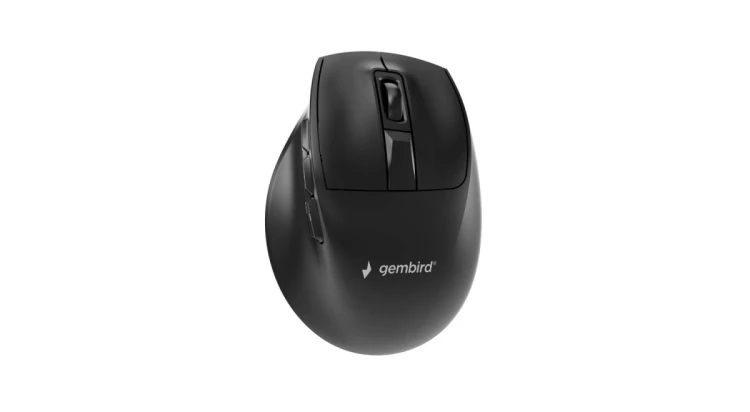 GEMBIRD BEZPRZEWODOWA, ERGONOMICZNA MYSZ TRI MODE (2.4G + BT + USB) 2400 DPI, 9 PRZYCISKÓW, CZARNA