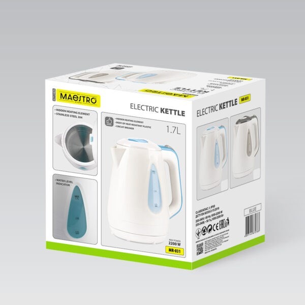 Czajnik elektryczny 1,7L 2200W MR-031-BLUE MAESTRO