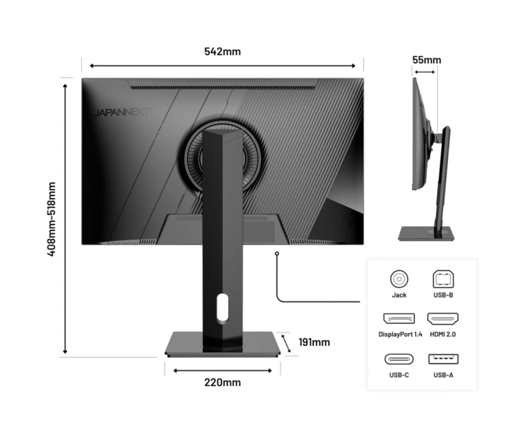 Monitor JAPANNEXT 60,5 cm JN-IPS2380UHDR-C65W-HSP 16:9 HDMI/DP UHD