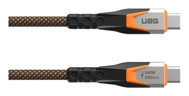 UAG SRGE - kabel USB-C - USB-C, USB 3.2 Gen2 240W/20Gbps, 75 cm (black/orange)