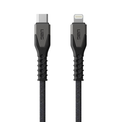 Kabel Urban Armor Gear Kevlar - 1,5 m - Błyskawica - USB C - Męski - Męski - Szary