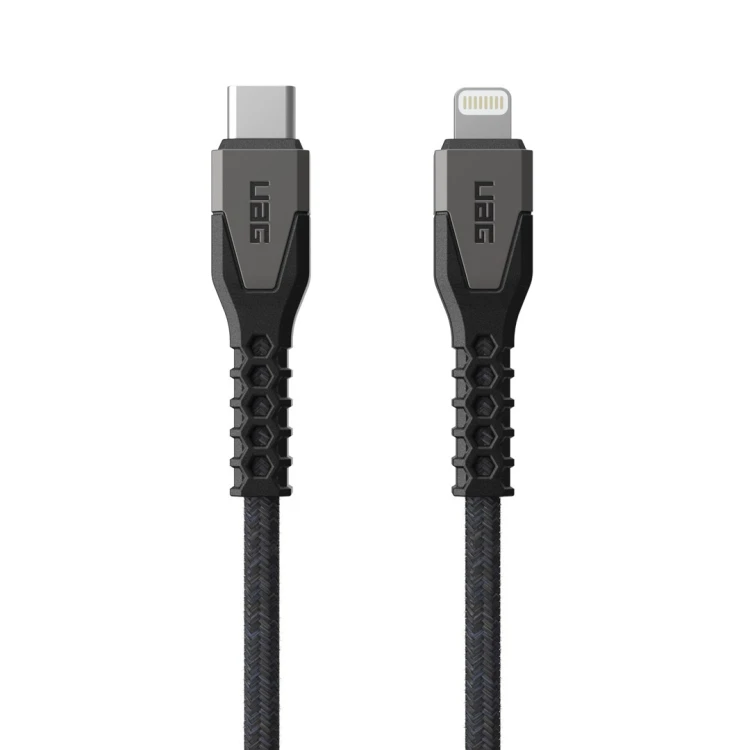 Kabel Urban Armor Gear Kevlar - 1,5 m - Błyskawica - USB C - Męski - Męski - Szary