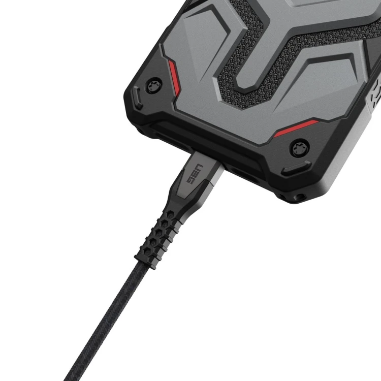 Kabel Urban Armor Gear Kevlar - 1,5 m - Błyskawica - USB C - Męski - Męski - Szary